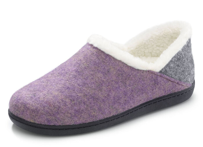 Pantoffels van wolvilt met uitneembaar voetbed SERING-GRIJS