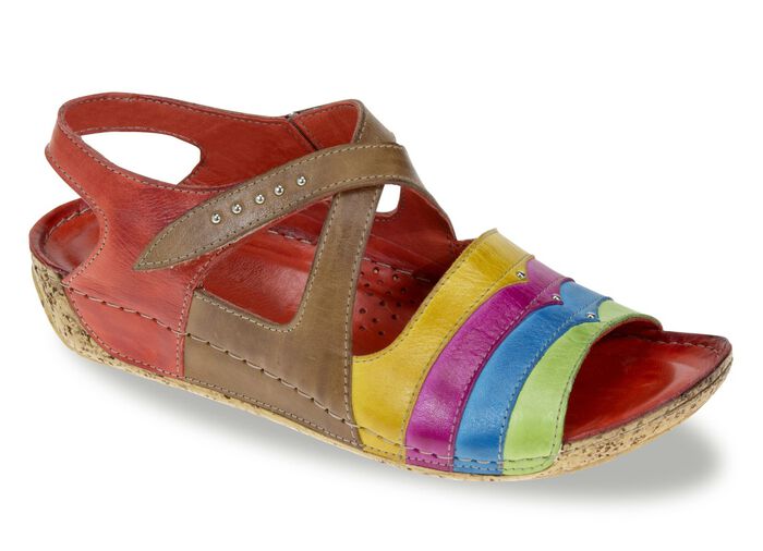 Gemini sandalen met een interessante look ROOD-MULTICOLOR