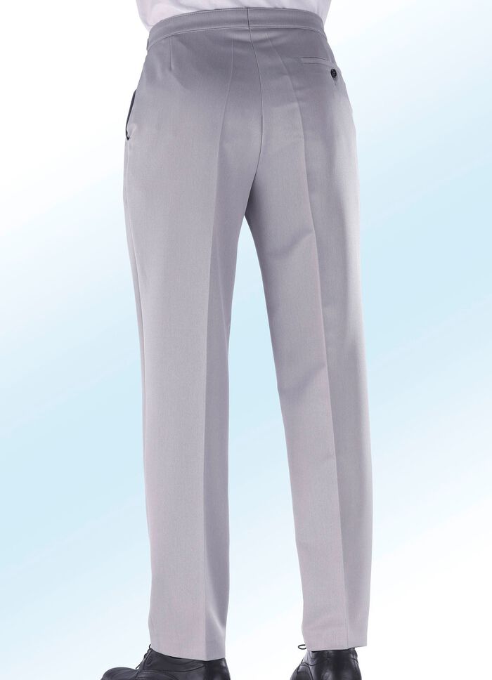 Comfortabele broek met verstelbare tailleband en zijzakken LICHTGRIJS GEM&Ecirc;LEERD