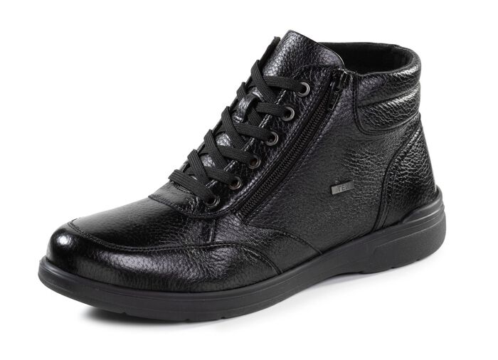 GINO GALANTE, gevoerde herenlaarzen, winterschoenen, met rits ZWART