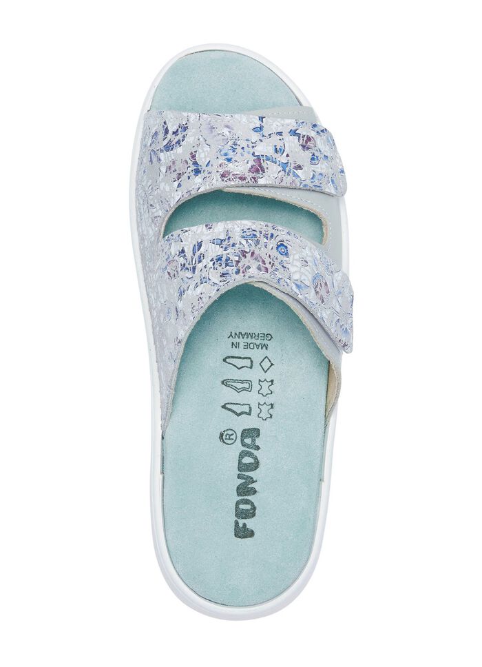 ELENA EDEN muiltjes met klittenbandsluiting LICHTGRIJS-MEERKLEURIG