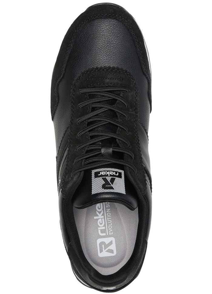 Sneakers met veters en uitneembaar voetbed van textiel ZWART