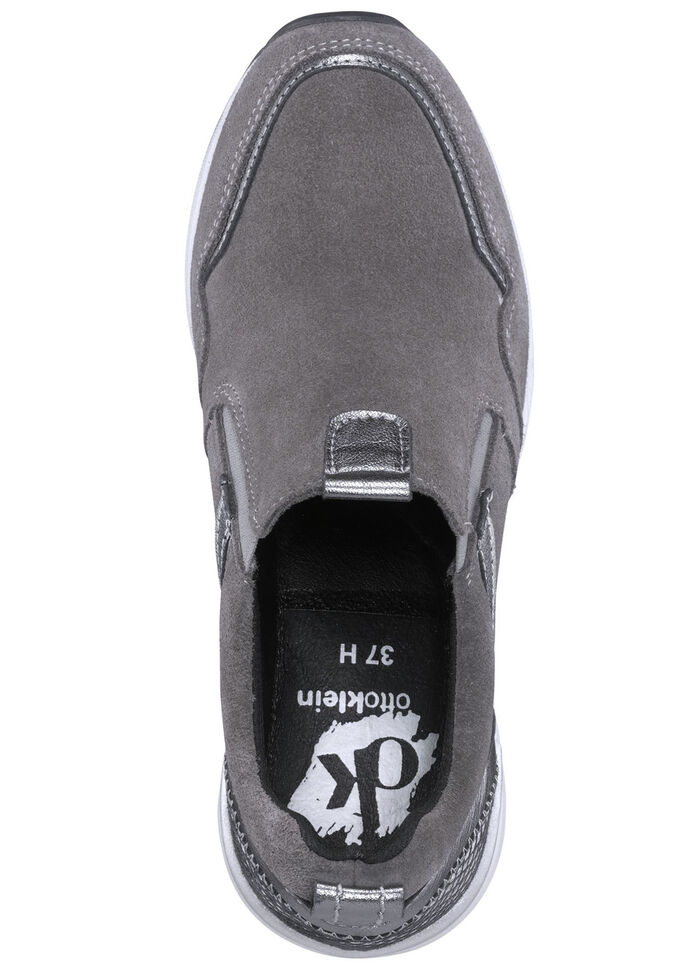 Slippers gemaakt van rundsuède GRIJS