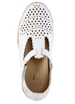 ELENA EDEN, zomerse damespantoffels, breedte H, met klittenbandsluiting WIT