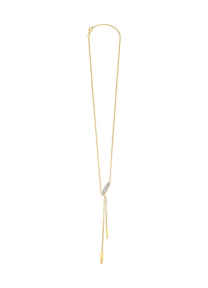 Vergulde ketting met zirkonia 