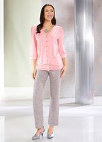 Overhemdblouse met doorlopende knoopsluiting in 2 kleuren 