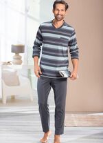 Twee-pack pyjama's met V-hals en open zomen 