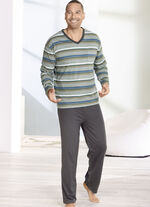 V-hals pyjama met open manchetten 