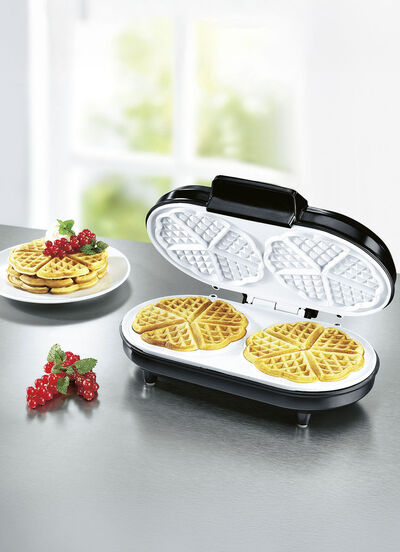 Dubbel wafelijzer voor 2 wafels tegelijk 