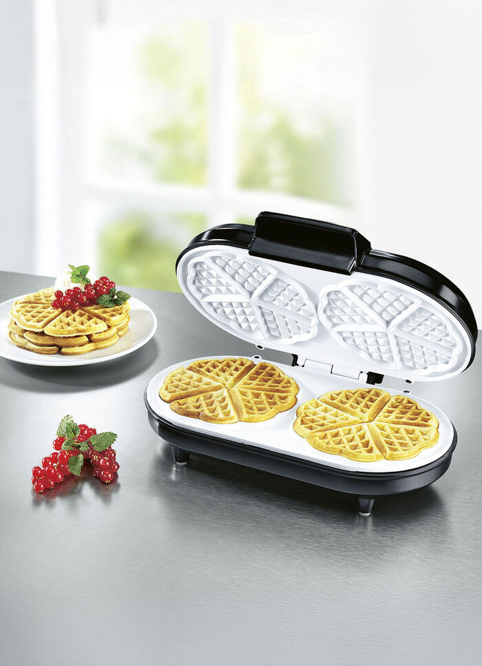 Dubbel wafelijzer voor 2 wafels tegelijk 