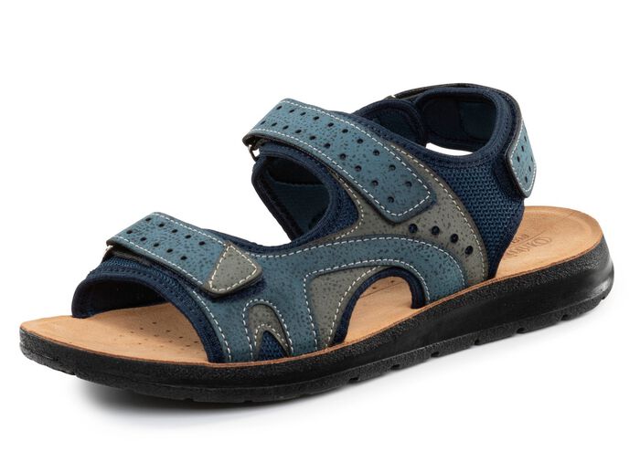 Synthetische en textiel sandaal BLAUW-GRIJS