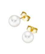 Elegante gouden oorbellen met Akoya parels 