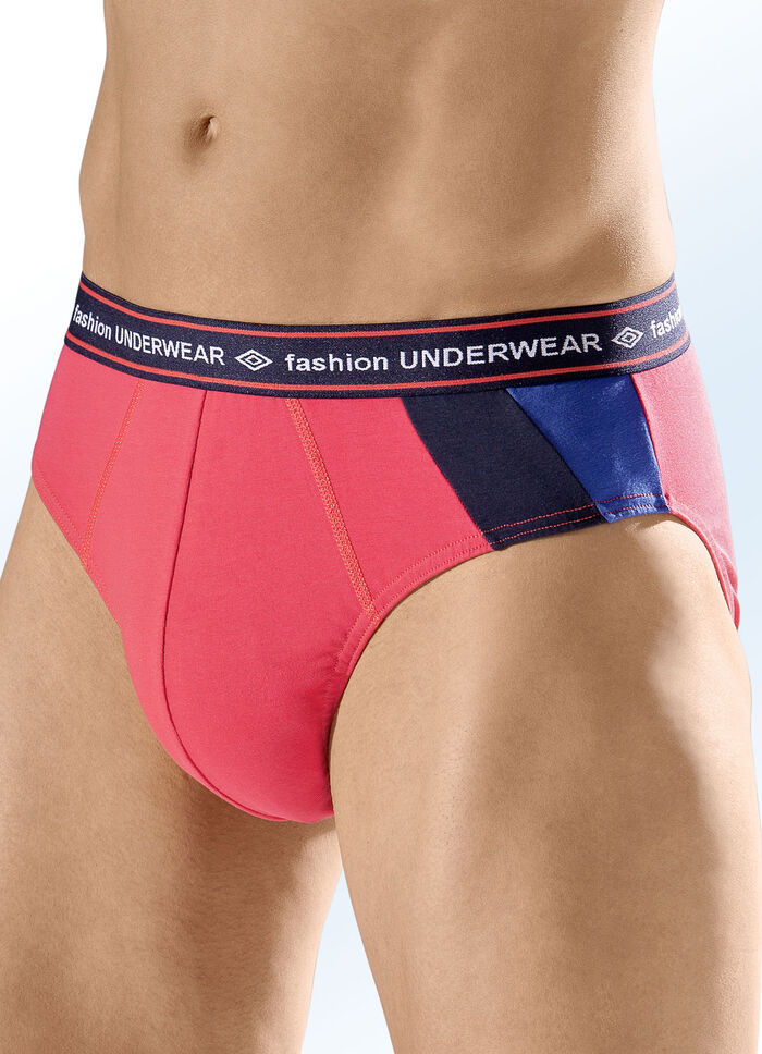 Set van vijf slips met gekleurde inzetstukken 