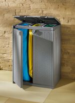 Afvalverzamelaar voor 2 of 3 vuilniszakken LICHTGRIJS