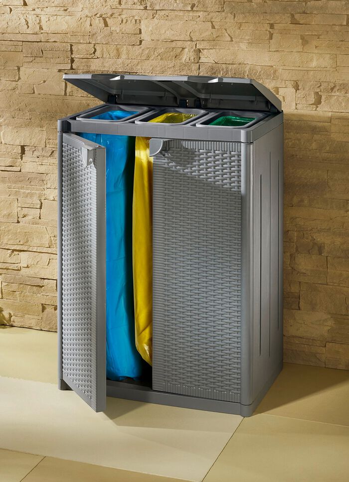 Afvalverzamelaar voor 2 of 3 vuilniszakken LICHTGRIJS