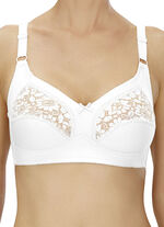 Naturana 2-pack bh met kant in de bovencups WIT, POEDER