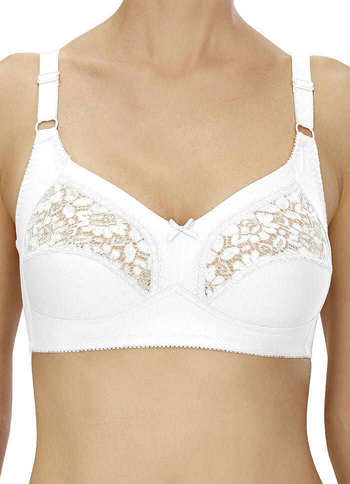 Naturana 2-pack bh met kant in de bovencups WIT, POEDER