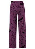 Broek met comfortabele breedte AUBERGINE-ZWART