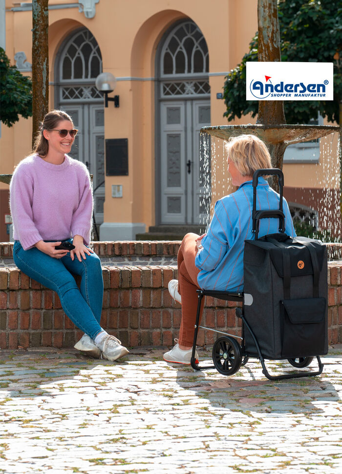Andersen winkelscooter met zitje ZWART
