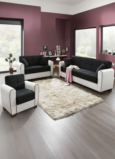 Hoekbank met slaapfunctie en bedlade 