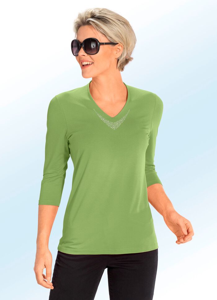 Shirt met V-hals in 5 kleuren 
