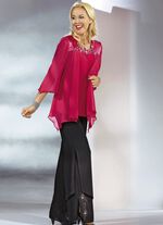 Dubbel gelaagde zwarte broek ZWART