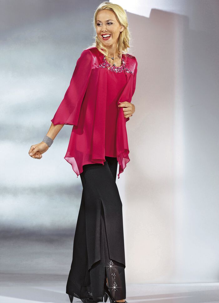 Dubbel gelaagde zwarte broek ZWART