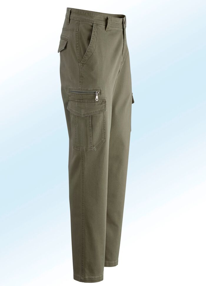 Broek met cargozakken in 3 kleuren 