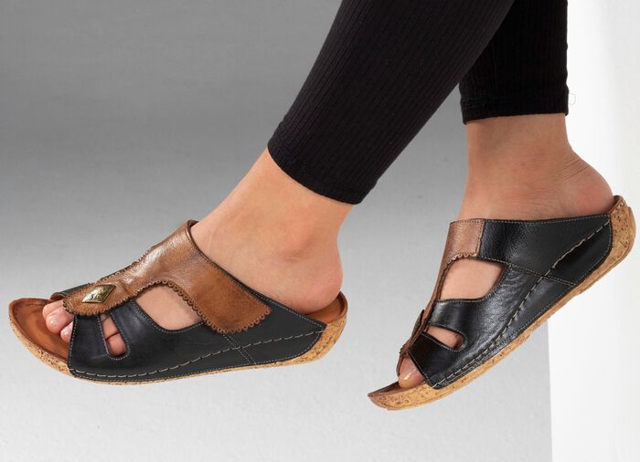 Gemini, comfortabele damesmuiltjes, breedte G, met klittenbandsluiting 