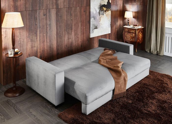 Slaapbank met comfortabele schuimvulling GRIJS