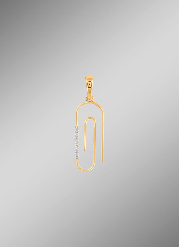 Paperclip hanger met 8 diamanten 