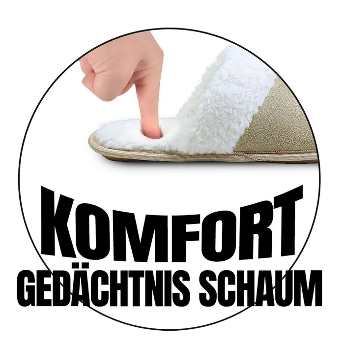 Pluche pantoffels in su&egrave;delook BEIGE