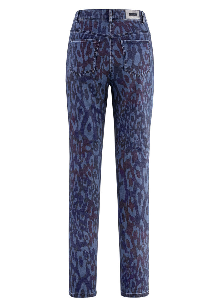 Jeans met trendy dierenbontdessin 