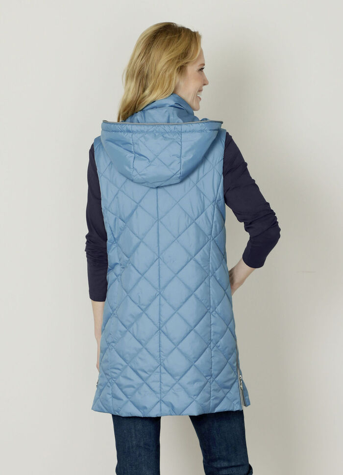 Gewatteerd vest met decoratief lint 