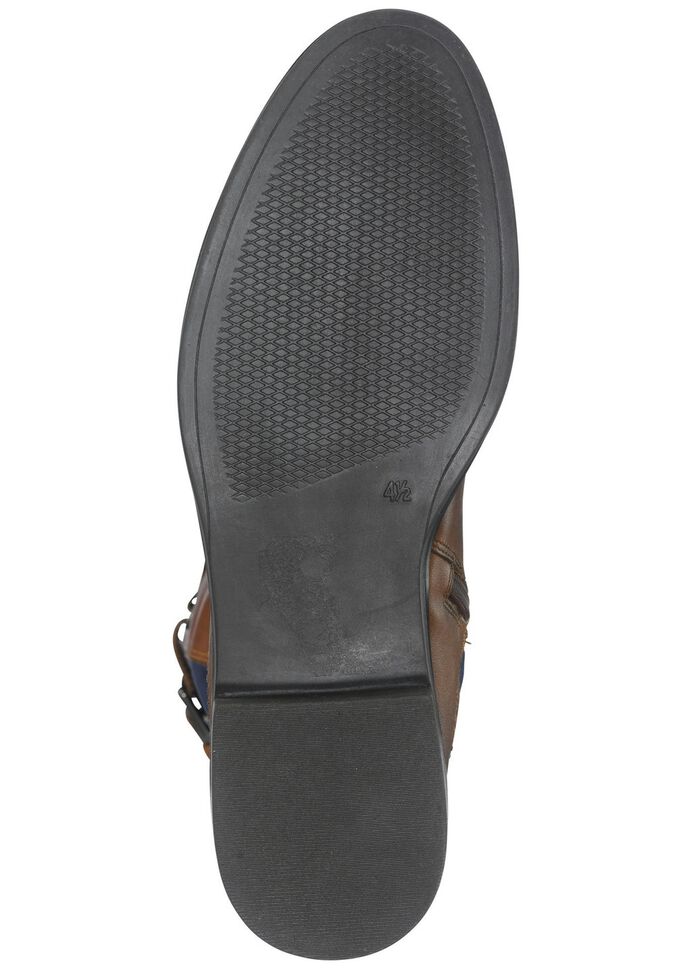 Caprice-laarzen van fijn nappaleer en elastisch textielmateriaal 