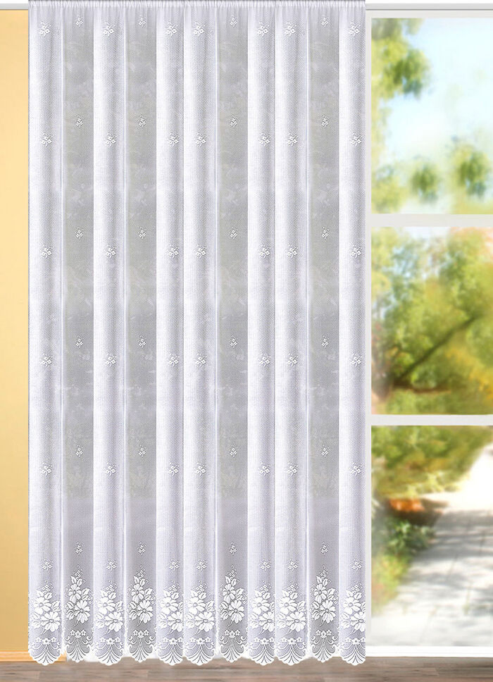 Lange bloemenjaloezie met universele railband 