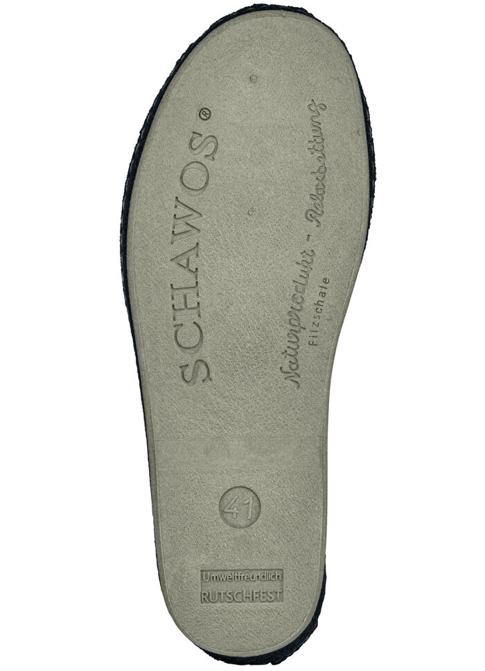 Gevoerde herenpantoffels, met nieuwe wol GRIJS-ZWART