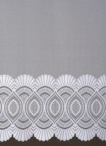 Bloemenvenstervitrage met universele railband 