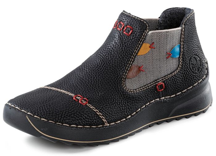 Rieker laarsje in littekenlook ZWART-MEERKLEURIG