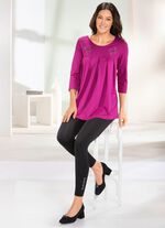 Leggings met elegant glanzend decoratief motief 