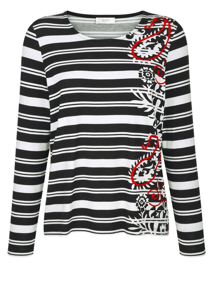 Shirt met rode kleuraccenten 