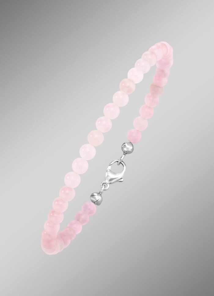 Armband met echte rozenkwarts 