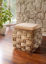 Opbergbank van natuurvezel in geraffineerd gevlochten vorm 