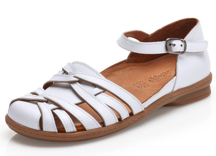 Gemini sandaal met een lichte rubberen ribbelzool WIT