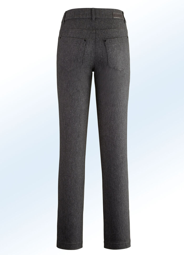 Broek met aangenaam zachte, warme voering ANTRACIET GEM.