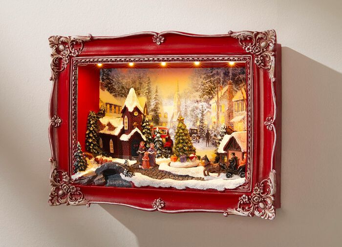 Decoratie met ledverlichting en kerstmelodie&euml;n 