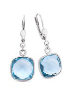 Mooie oorbellen met beh. blauwe topaas 