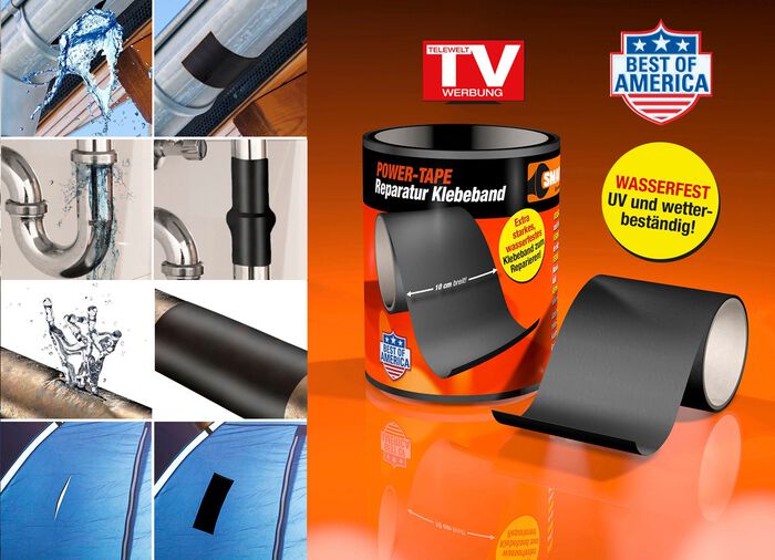 Waterdichte en weerbestendige reparatieplakband ZWART