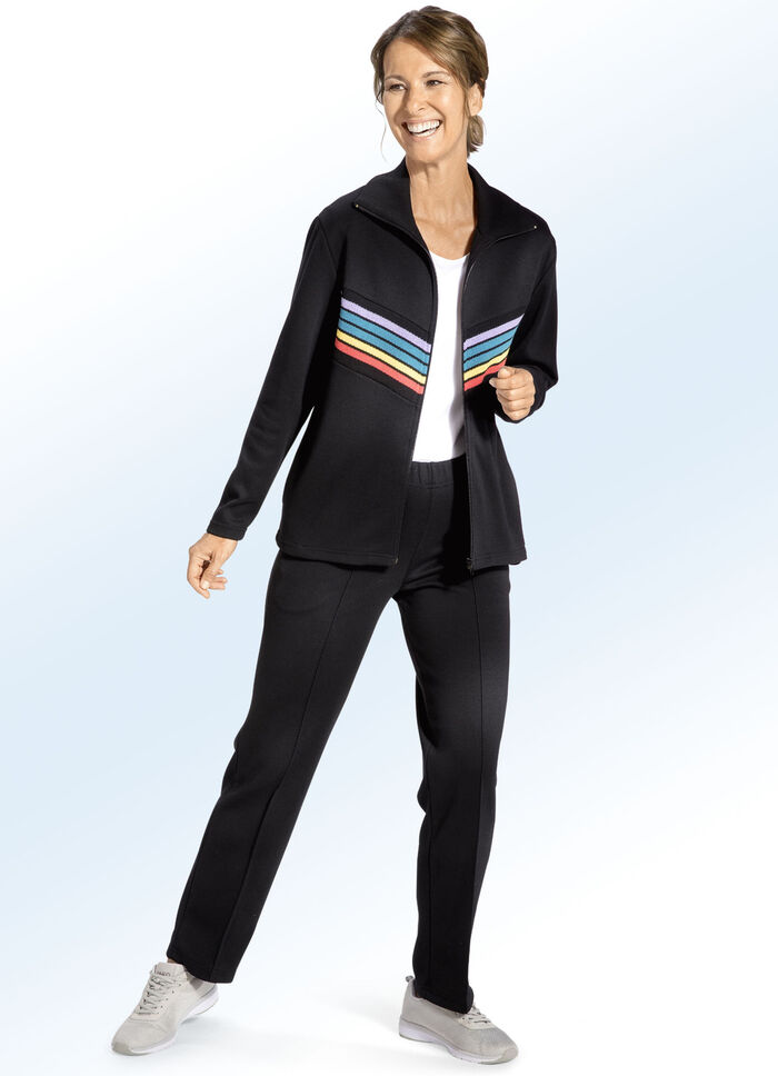 Vrijetijdspak 'Plantier' met gebreide inzetstukken 