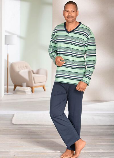 Set van twee pyjama's met V-hals 